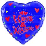 hugs & kisses foil message balloon