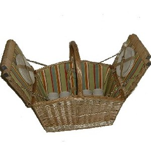 Unbranded Huntsman Stripey Fitted Picnic Basket - 4 person