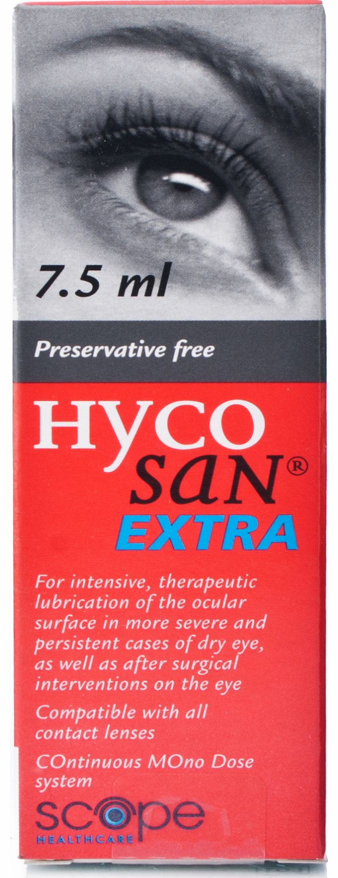 Hycosan Extra contains 0.2% Hyaluronic Acid and is suitable for more severe cases of dry eye. The added strength gives a solution which is four times more viscous than Hycosan, but still doesnt blur your vision. Hycosan Extra is preservative free and