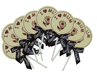 Unbranded I Love Mum White Choc Lollie - Plain