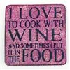 Unbranded I love to cook with wine : 10cm x 10cm - Pink