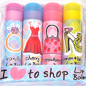 Unbranded I Love to Shop Lip Balms - Set of 4