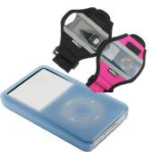 i-Nique Silicone Case Cover With Neoprene Armband For Ipod Classic 80GB (Blue)