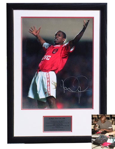 Unbranded Ian Wright signed and framed photo presentation