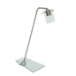 * Contemporary steel and glass lamp * Adjustable head