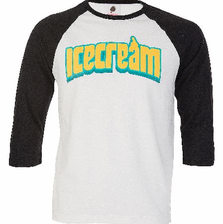 Unbranded Ice-Cream Cherry Raglon 3/4 Sleeve Top White