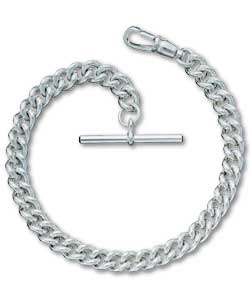 Ice Sterling Silver Double Curb T-Bar Bracelet