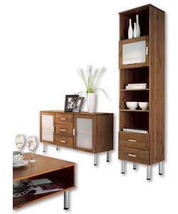 Scandinavia solid pine (excluding drawer base and back panel). Glass display door. 4 shelves, 2 are