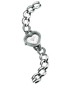 Unbranded Identity Ladies Stone Set Heart Case Watch
