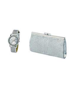 Unbranded Identity London Ladies Watch and Silver Evening Bag Set