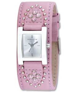 Identity London Ladies Watch with Pink Cuff Strap