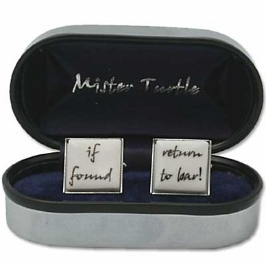 Unbranded If found/return to bar cufflinks