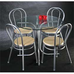 IFC - Jenna Glass Dining Table with 4 Chairs