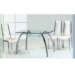 IFC - Lilly Glass Dining Table with 4 Chairs