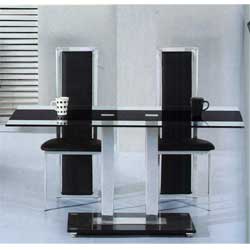 IFC - Santo Glass Dining Table with 6 Chairs