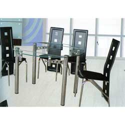 IFC - Silo Glass Dining Table with 4 Chairs