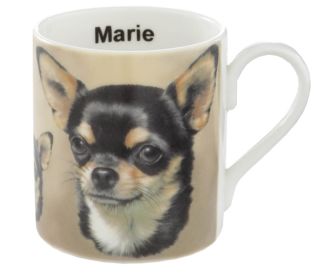 Unbranded Illustrated Dog Bone China Mug - Chihuahua