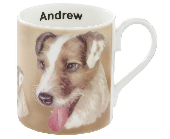 Unbranded Illustrated Dog Bone China Mug - Jack Russell