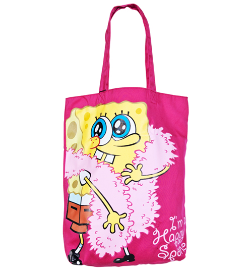 Unbranded Im A Happy Sponge Pink SpongeBob Canvas