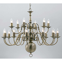 Unbranded IMBF00350 12 6AB - 18 Light Antique Brass Hanging Light