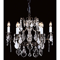 Unbranded IMCB00400 6 AB - Small Antique Brass Chandelier