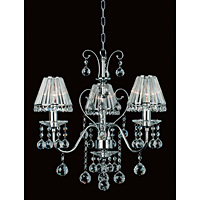 Unbranded IMCE08800 3 - 3 Light Chrome and Crystal Hanging Light