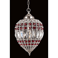 Unbranded IMCO01219 S R - Small Red Glass Pendant Light