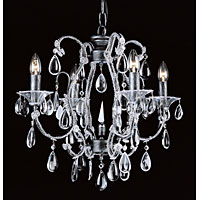 Unbranded IMCO03339 4 S C - 4 Light Silver/Black Chandelier