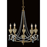 Unbranded IMCPA11826 5 - 5 Light Rustic Gold Hanging Light