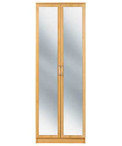 Unbranded Impressions 2 Door Mirrored Wardrobe - Beech