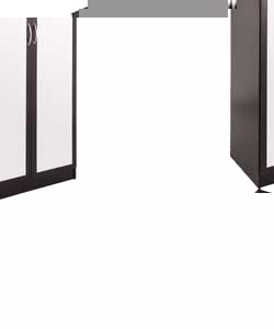 Unbranded Impressions 2 Door Mirrored Wardrobe - Black