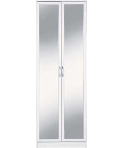 Unbranded Impressions 2 Door Mirrored Wardrobe - White