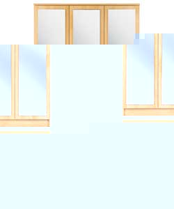 Unbranded Impressions 3 Mirror Door Robe - Beech
