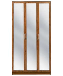 Unbranded Impressions 3 Mirror Door Wardrobe - Dark Maple