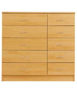 Unbranded Impressions 5 Wide 5 Narrow Drawer Chest - Beech