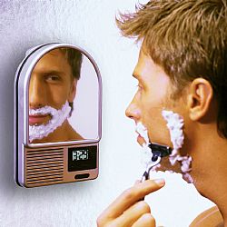 In-shower Clock Radio Mirror