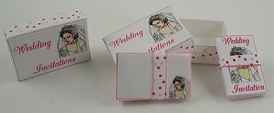 1:12 Scale Individually Handcrafted Dolls House Miniature Wedding Invitations and Envelopes in