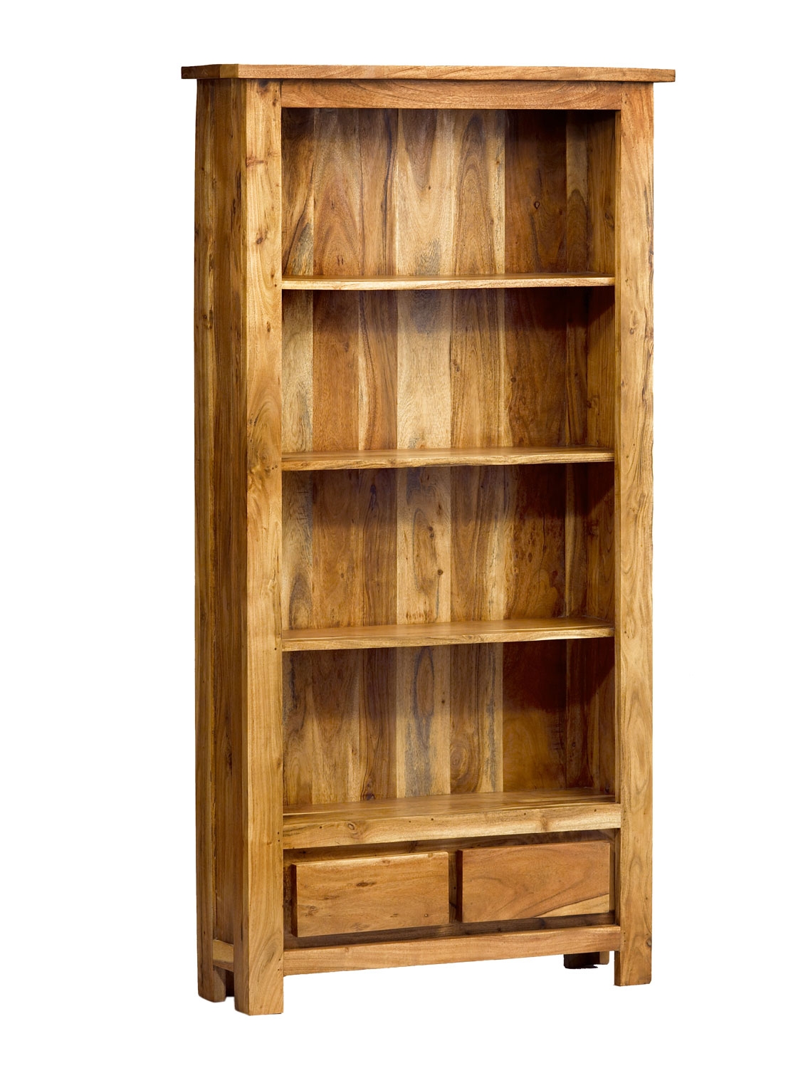 Unbranded Indus Acacia Tall Bookcase with 2 Drawers