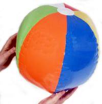 Inflatable Summer fun.  This ball packs up small for those trips to the beach but blows up big for