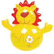 A bright Inflatable Lion that you can push and he
