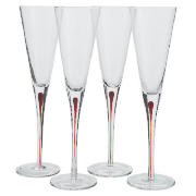 Unbranded Infusion champagne flute red 4 pack