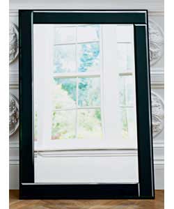 A beautiful statement-making bevelled glass mirror with a 7cm glass mirrored frame with bevelled edg