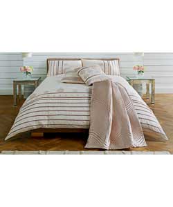 Unbranded Inspire Simplicity Embellished Super KS Duvet Set - Natural