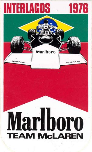 Interlargos 1976 Team Marlboro McLaren Event Sticker (8cm x 14cm)