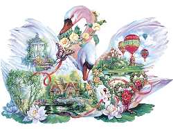 Interlude (Swans) Shaped 1000 Piece