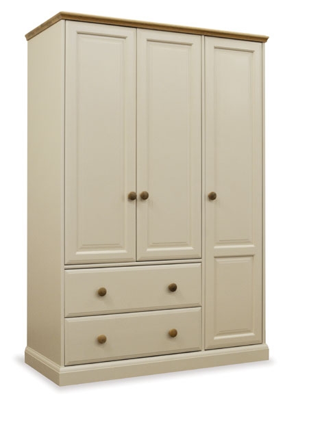 Unbranded Intone Painted and Oak Triple Gents Wardrobe