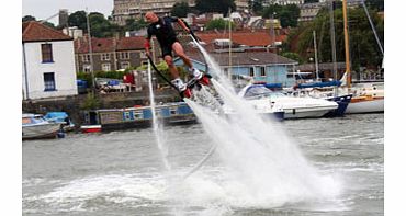 Described by Channel 5s The Gadget Show as Aqua Man meets Iron Man, this Flyboarding experience really is the ultimate adrenaline-pumping blast! Youll be able to soar up to 10 metres above the water as jets of water shoot from hoverboard-style boots
