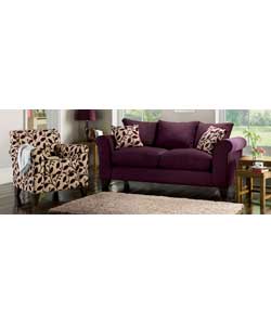 Unbranded Iona Large Sofa and Accent Chair - Plum