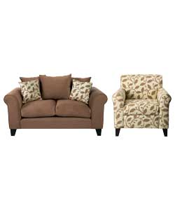Unbranded Iona Regular Sofa and Accent Chair - Mink