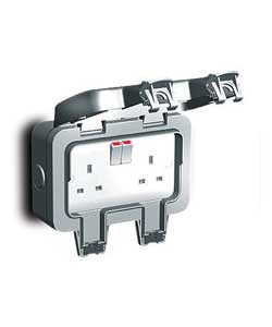 Unbranded IP Weatherproof Switched Double Socket